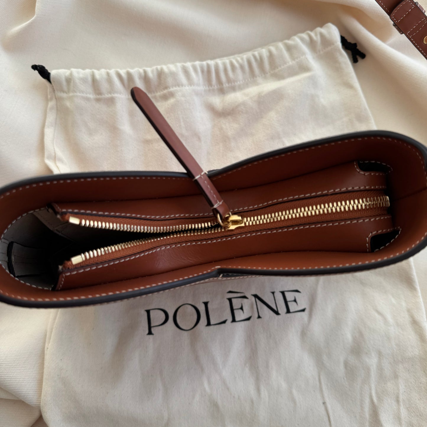 Polene "Nodde" Hobo in Smooth Cognac