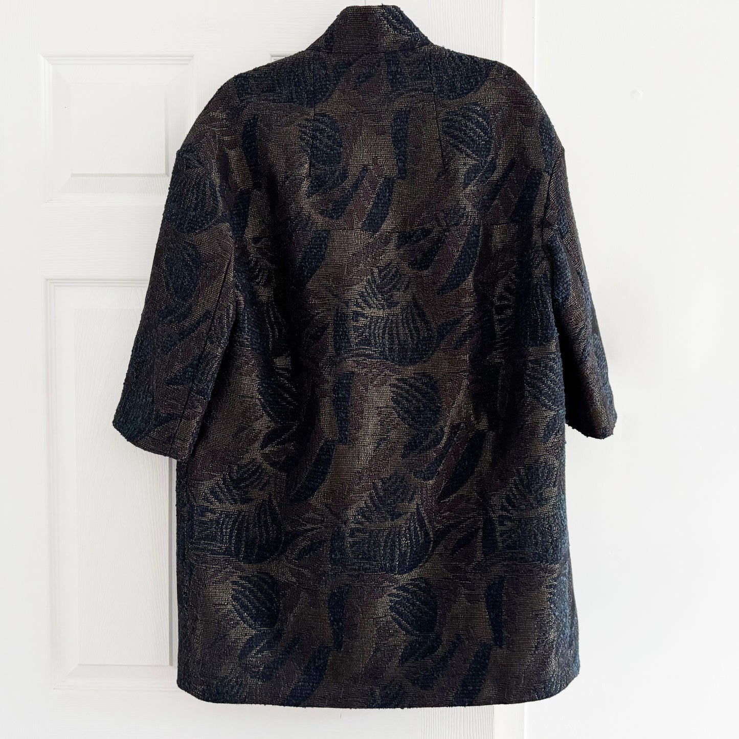 Pomandere Metallic Jacquard Cocoon Coat, size 40 (fits like 4/6)