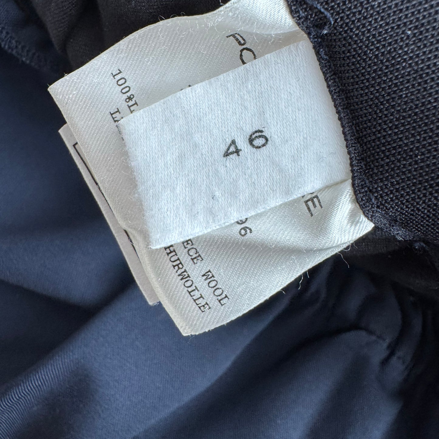 Pomandere Crossover Crepe Pants in Navy, size 46