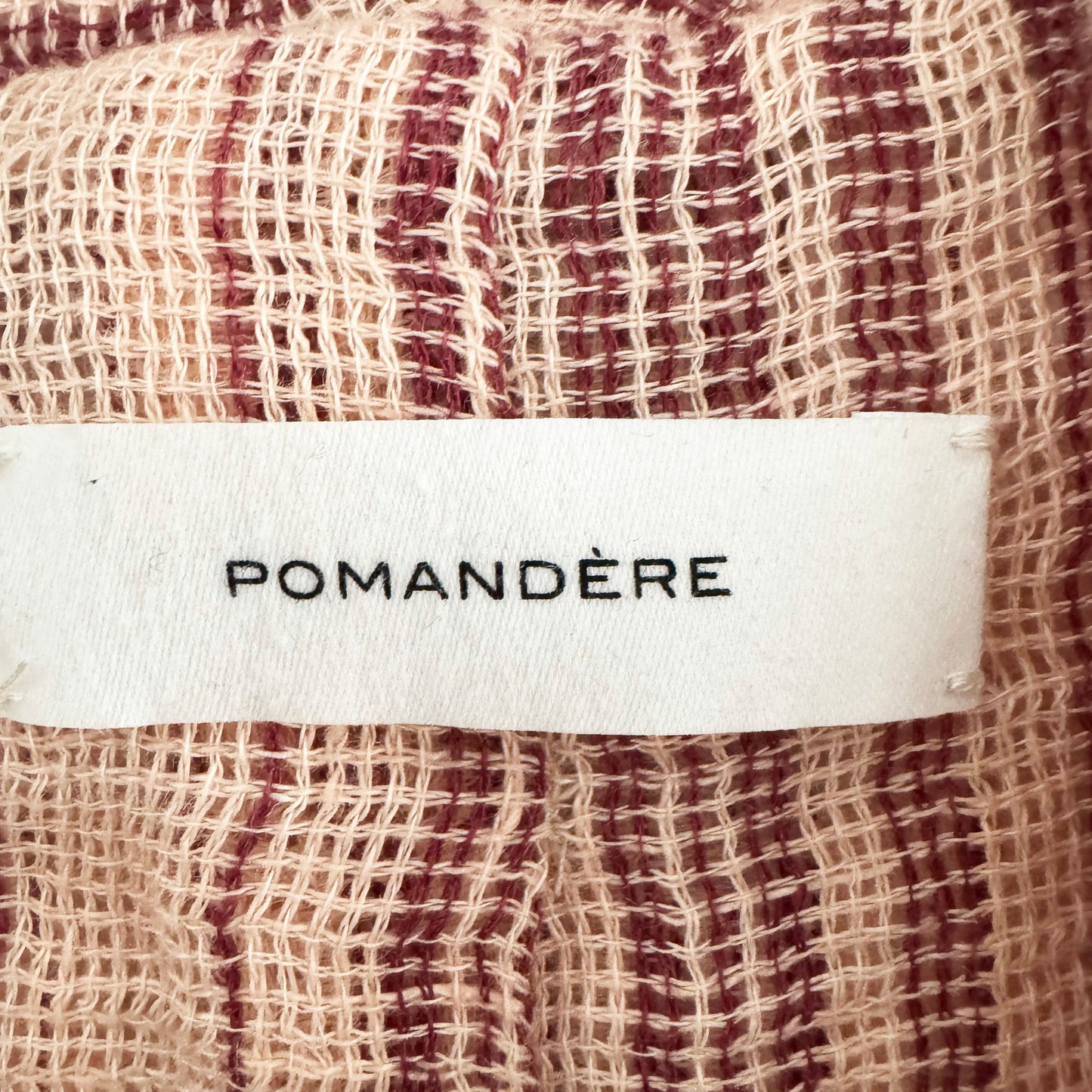 Pomandere Striped Linen Duster Jacket in Peach, size 40 (size small ish)