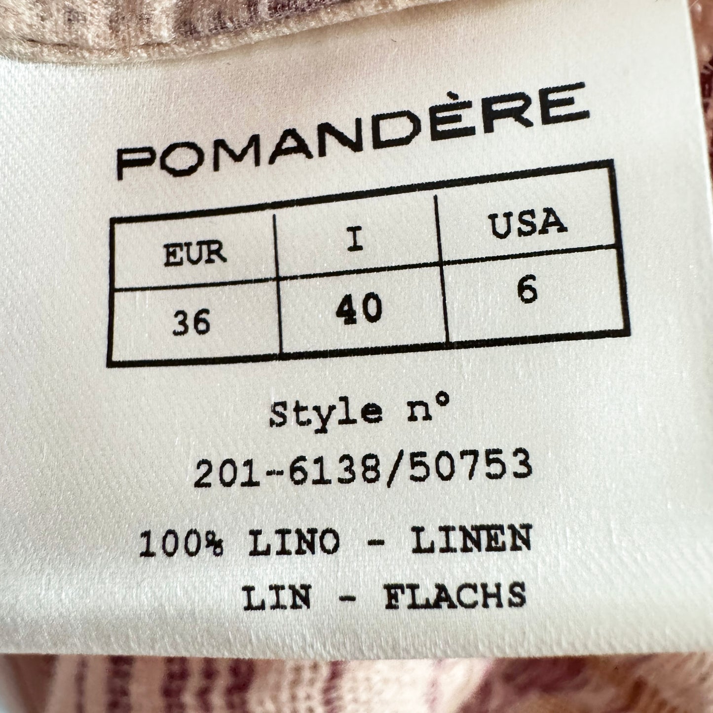Pomandere Striped Linen Duster Jacket in Peach, size 40 (size small ish)