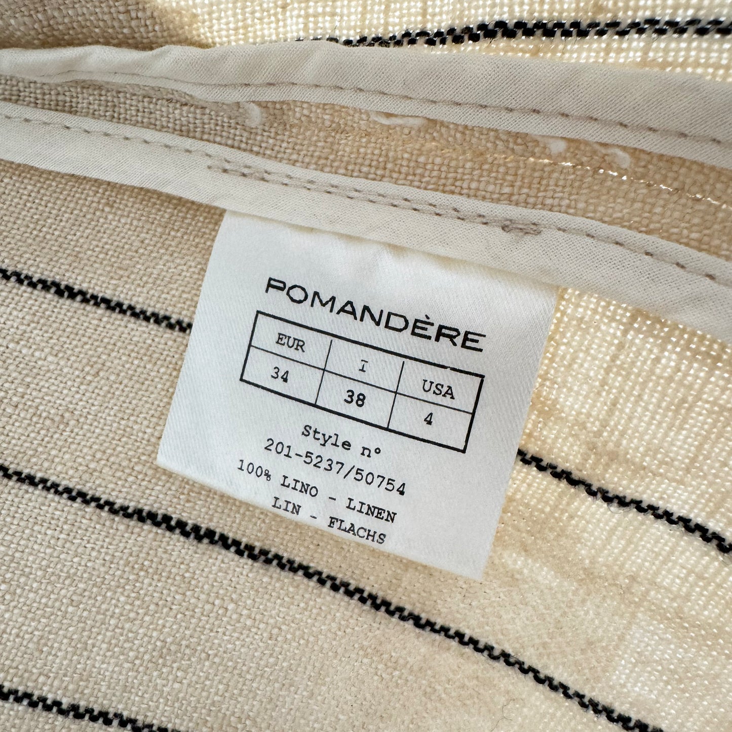 Pomandere Pinstripe Linen Blazer, Size 38IT (fits like 2/4)