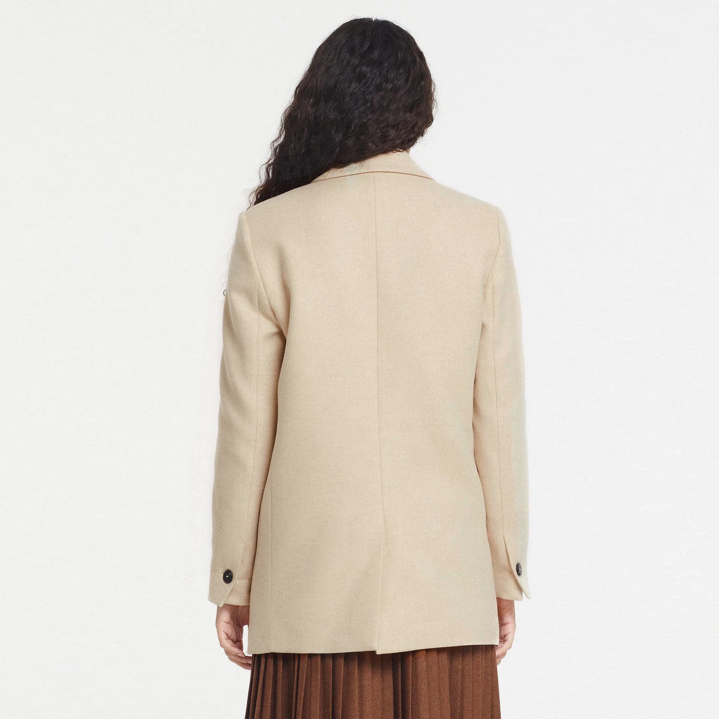 Pomandere Single Breasted Wool Blend Blazer in Cream/Beige, size 38 (fits XS)