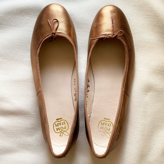 ** KIDS ** Pom D'Api Gold Ballet Flats, size 37