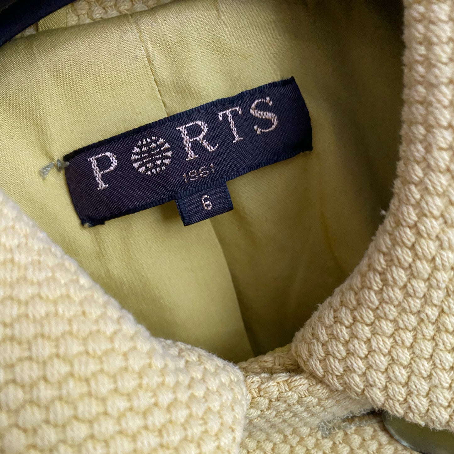 Ports 1961 Yellow Cotton Jacket, size 6 (fits like a size small)