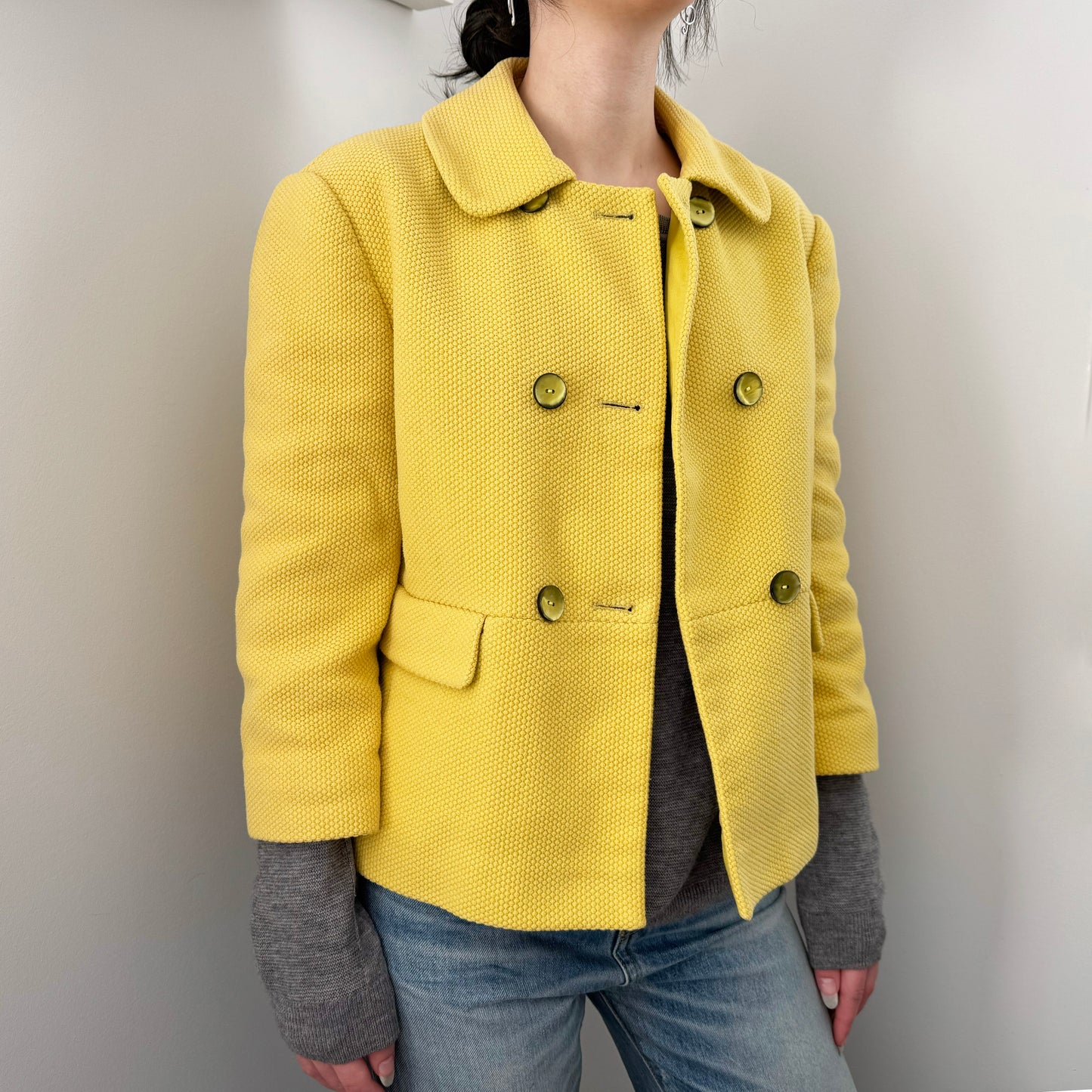 Ports 1961 Yellow Cotton Jacket, size 6 (fits like a size XS/S)