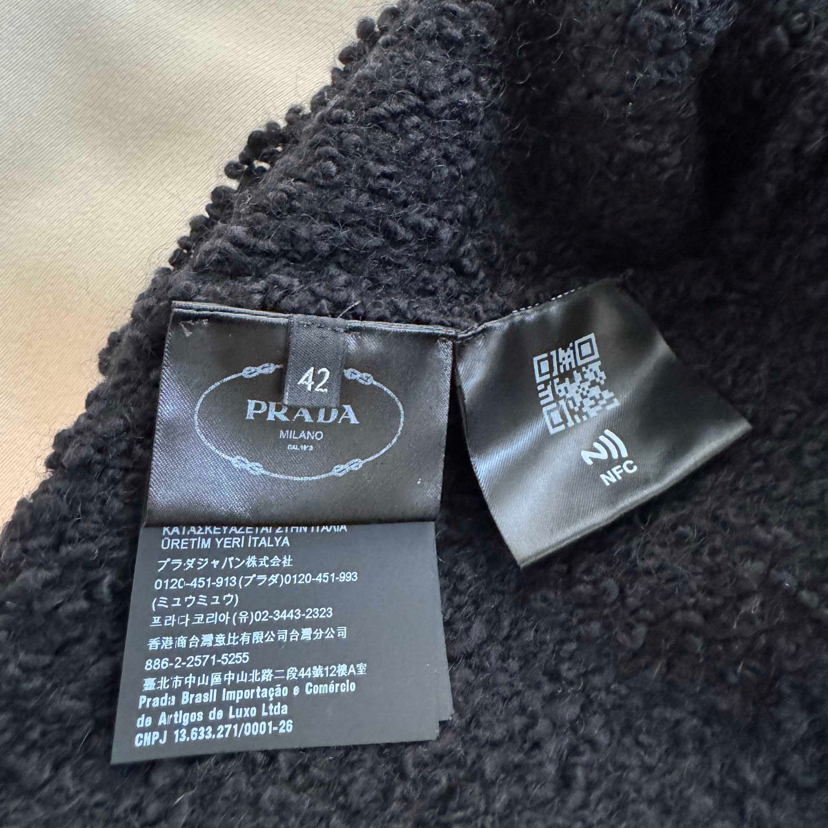 Prada Boucle Knit Mini Skirt in Black, size 42IT (fits a size small)