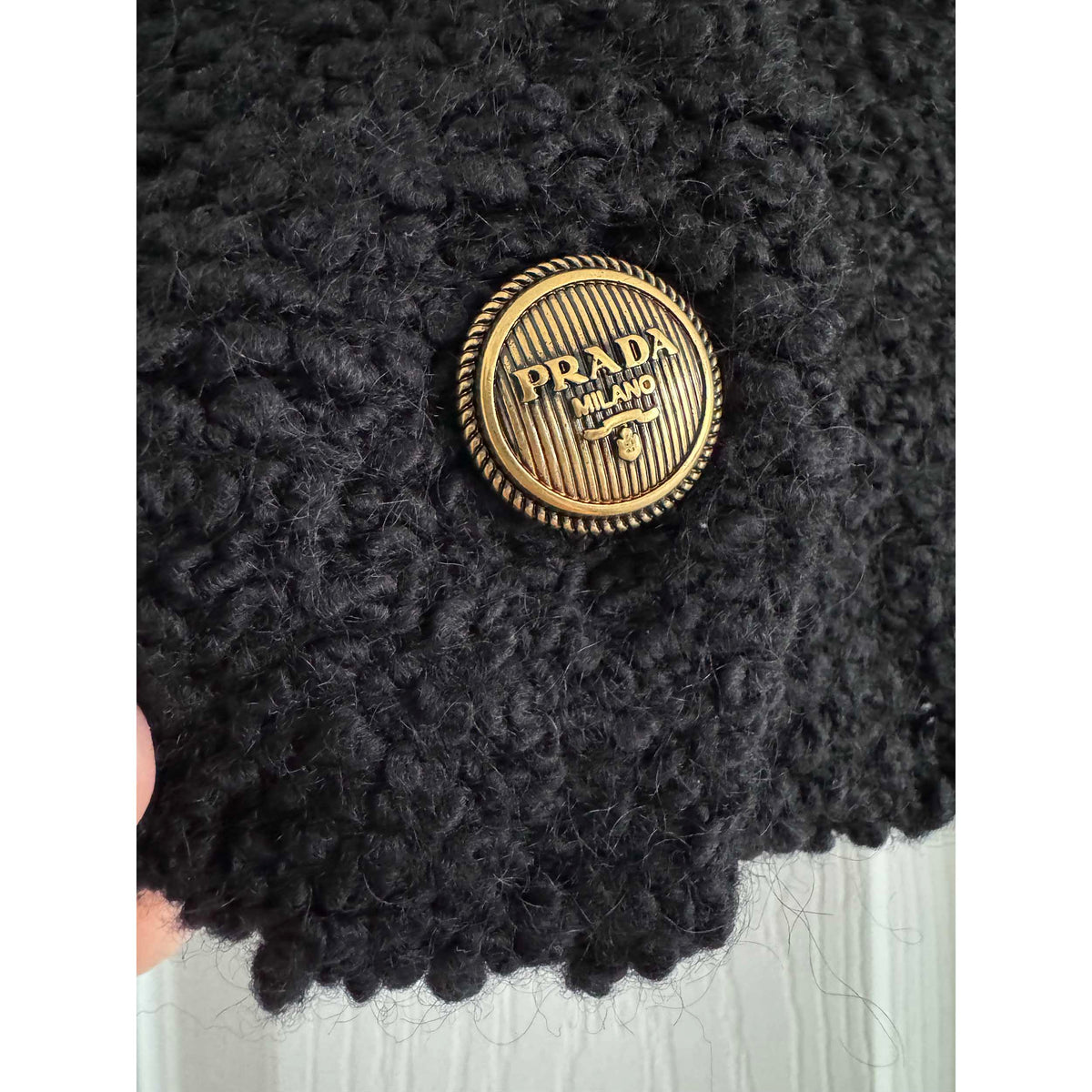Prada Boucle Knit Mini Skirt in Black, size 42IT (fits a size small)