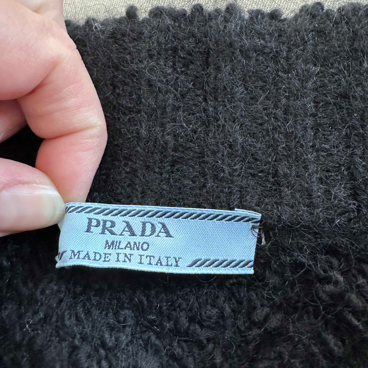 Prada Boucle Knit Mini Skirt in Black, size 42IT (fits a size small)
