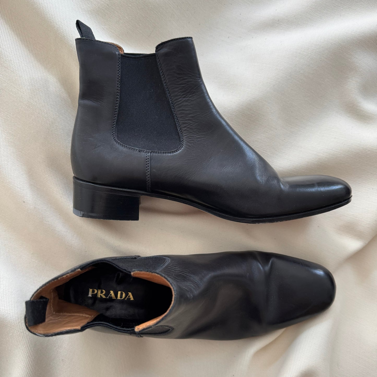Prada Chelsea Boot in Black, size 39.5