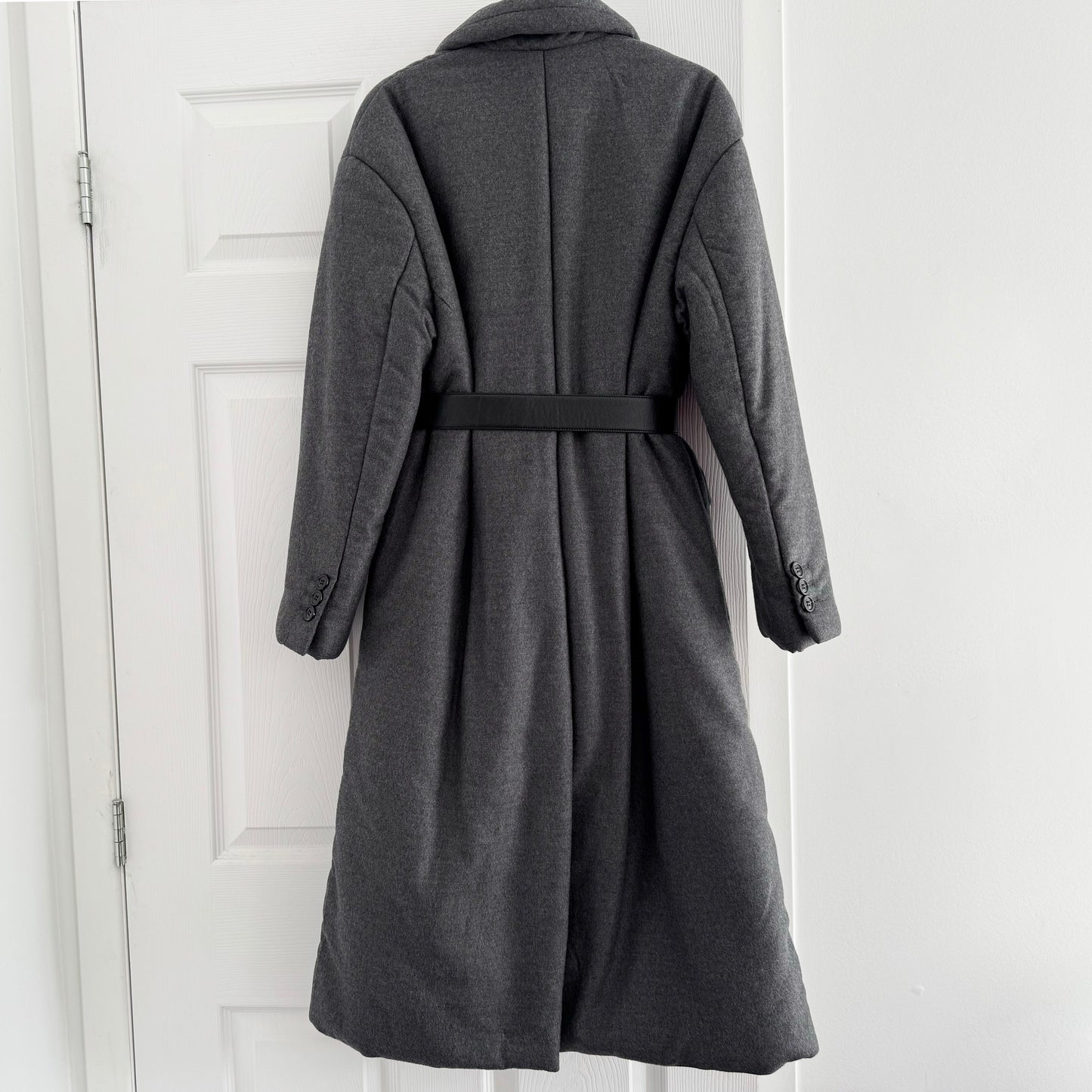 Prada Puffy Wool Coat in Grey, size 38IT (fits like a size 2/4)