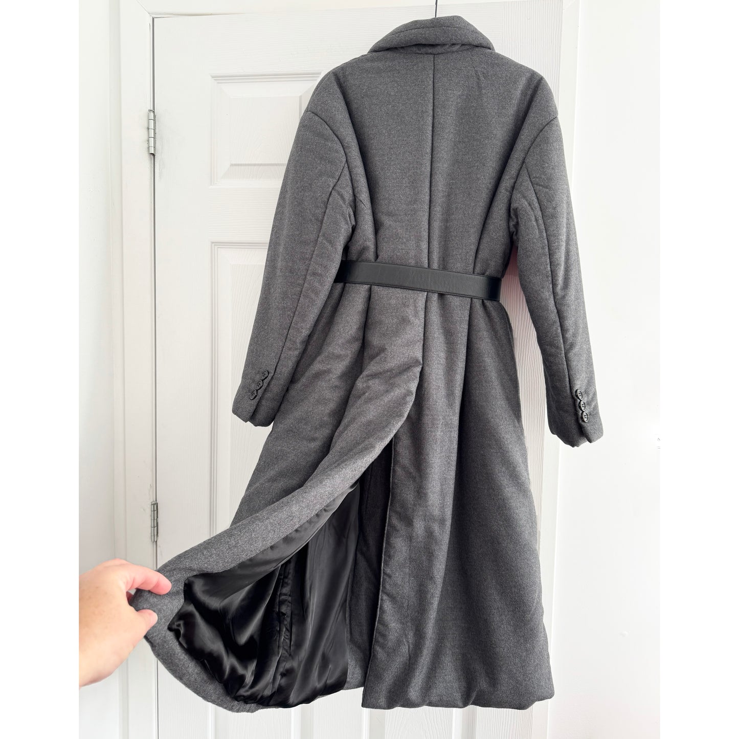Prada Puffy Wool Coat in Grey, size 38IT (fits like a size 2/4)