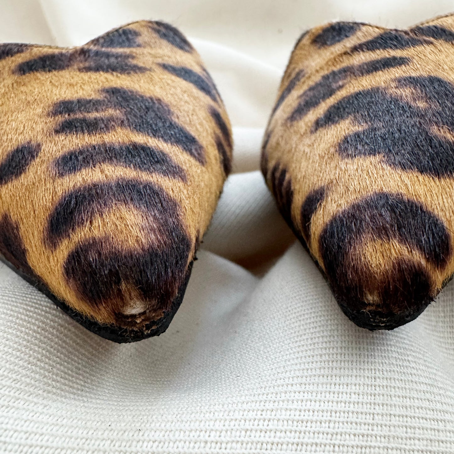 Prada Leopard Print Calf Hair Flat Mules, size 37.5