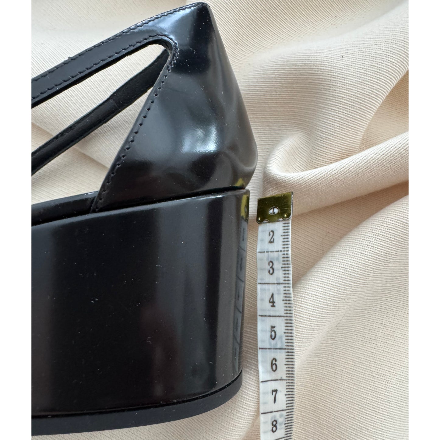 Prada 55mm Cutout Brushed Leather Pumps in Black, size 40