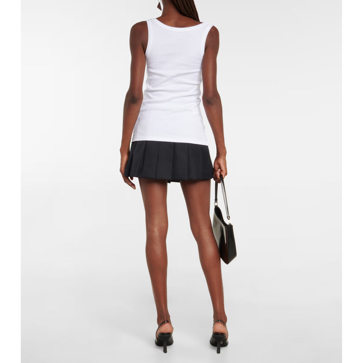 Prada Tank with Triangle Logo in White, size 44