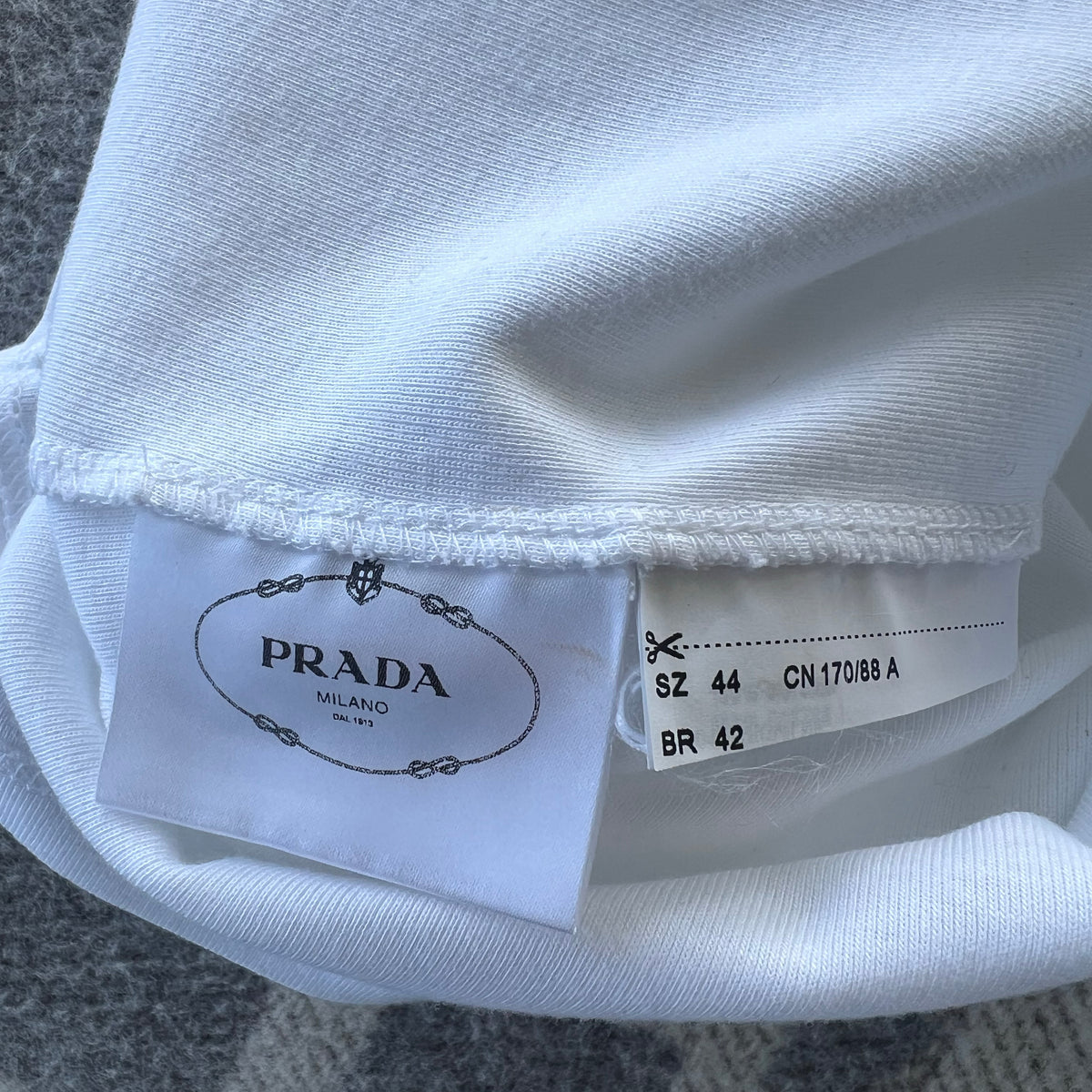 Prada Tank with Triangle Logo in White, size 44