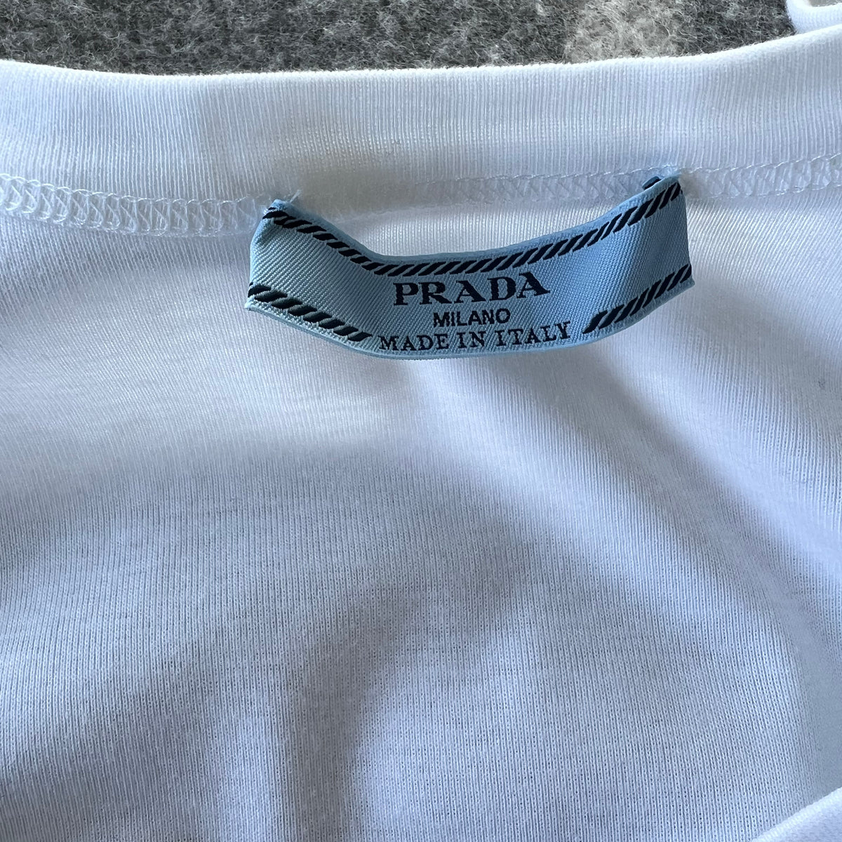 Prada Tank with Triangle Logo in White, size 44