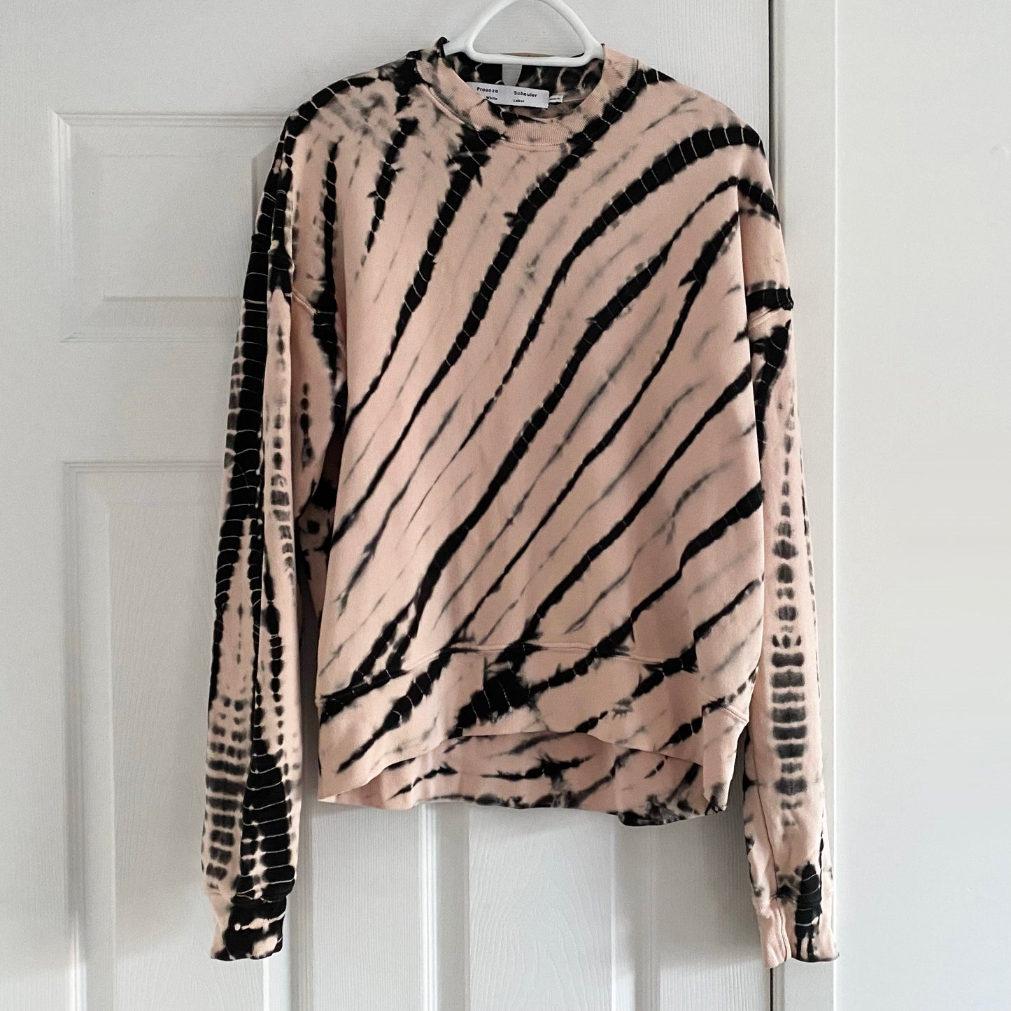 Proenza Schouler White Label Tie Die Sweatshirt in Pink, size XS