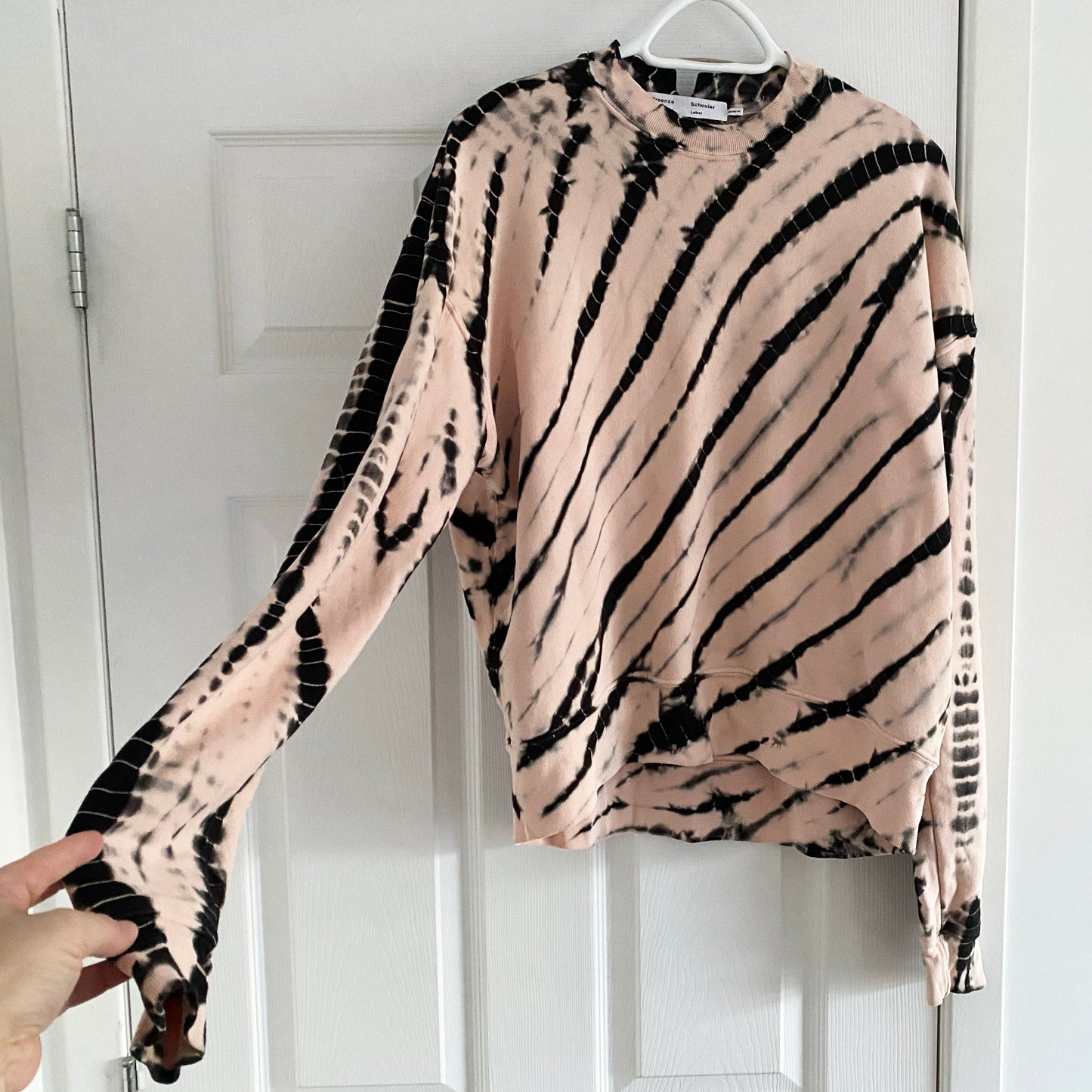 Proenza Schouler White Label Tie Die Sweatshirt in Pink, size XS