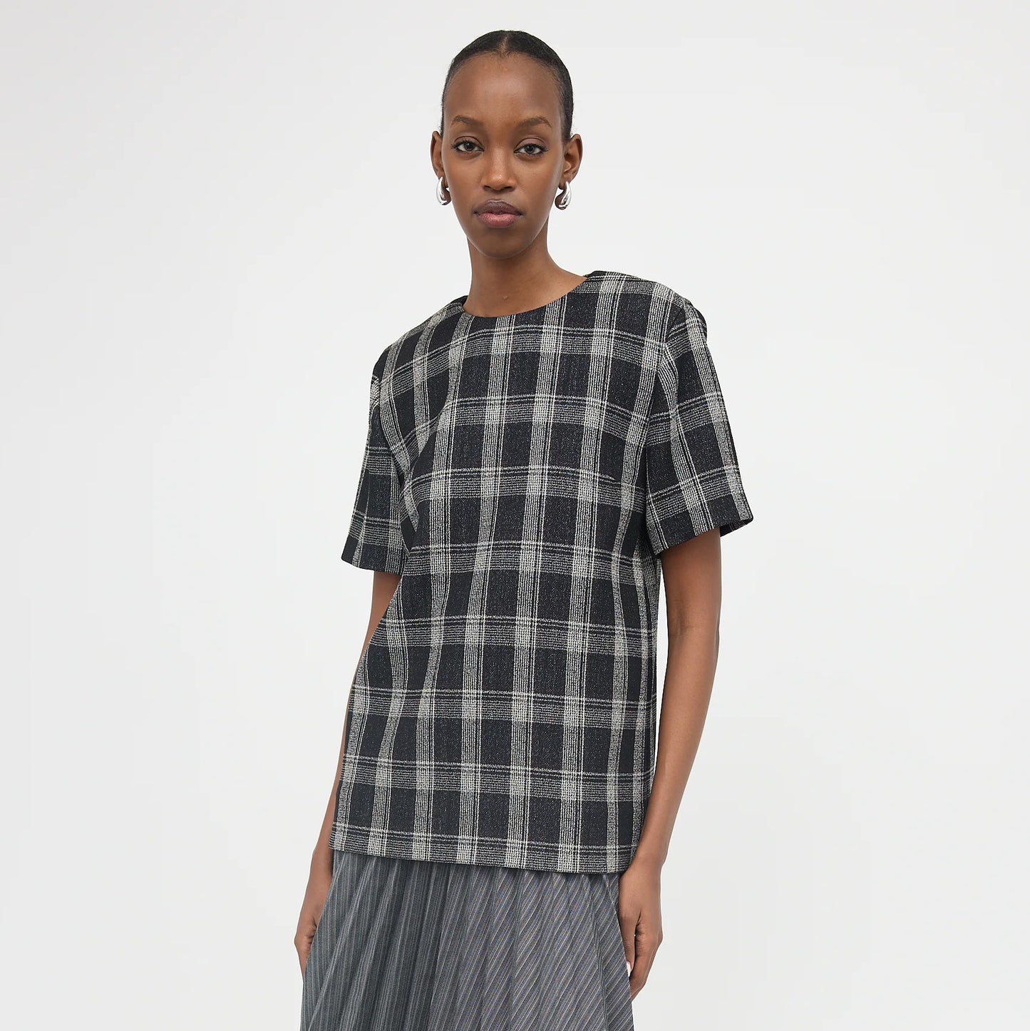 Proenza Schouler Plaid Short Sleeve Top, size 6