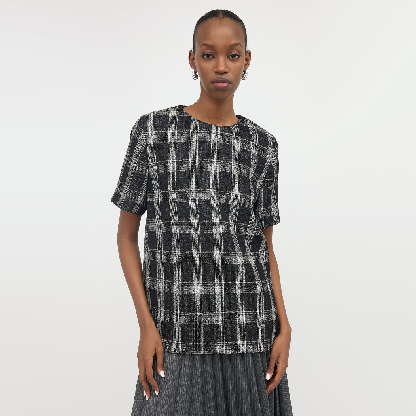 Proenza Schouler Plaid Short Sleeve Top, size 6