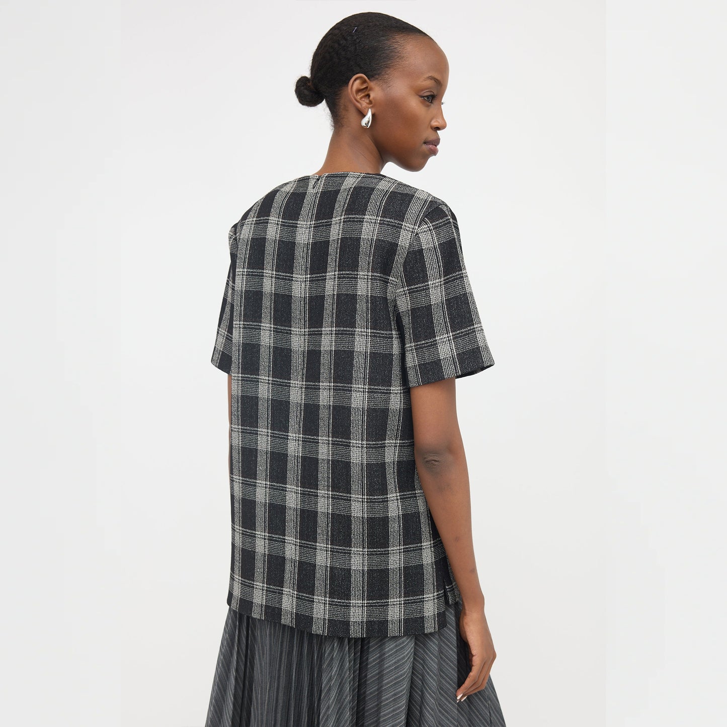 Proenza Schouler Plaid Short Sleeve Top, size 6