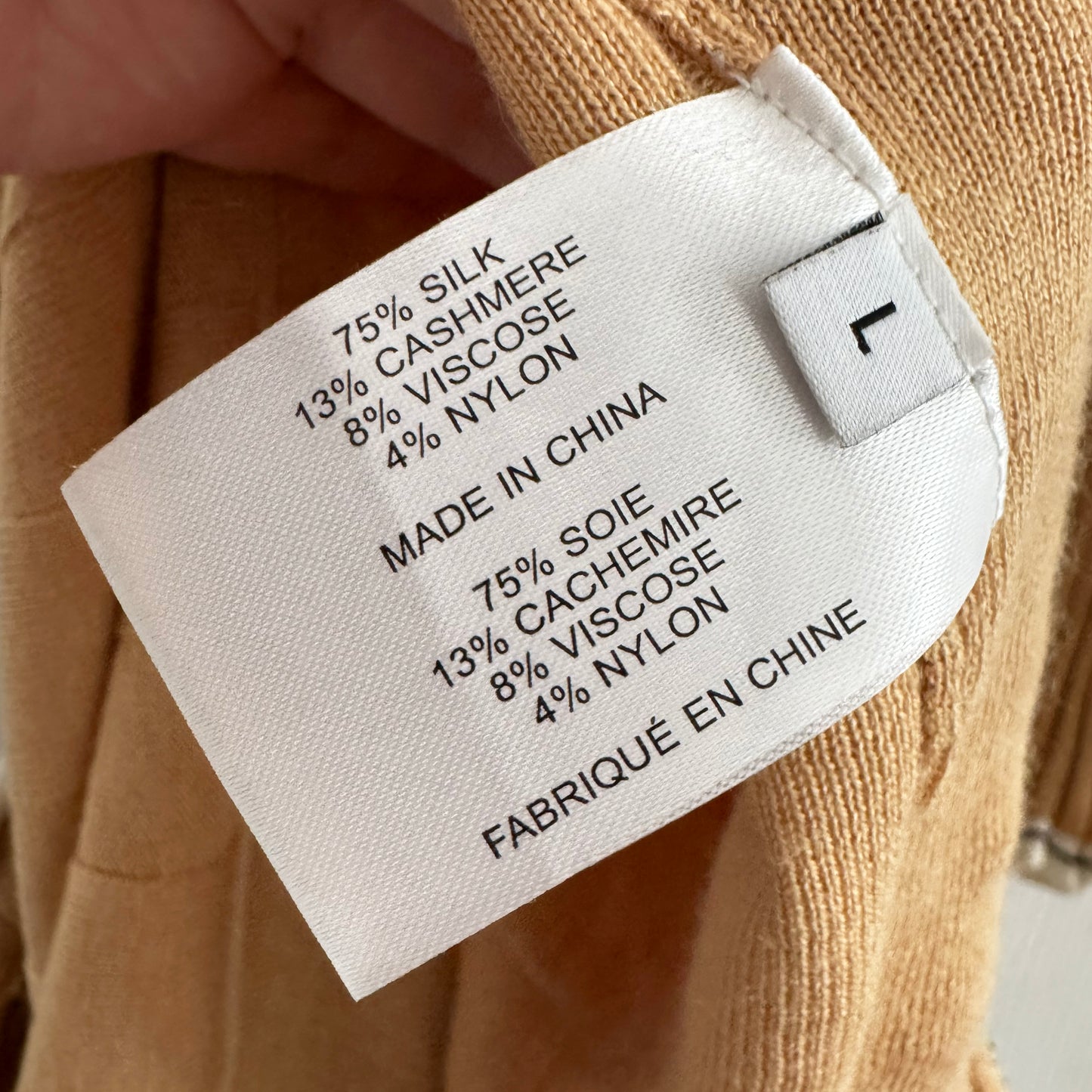 Proenza Schouler Ribbed Knit Long Sleeve Dress in Tan, size Large (fits M/L)