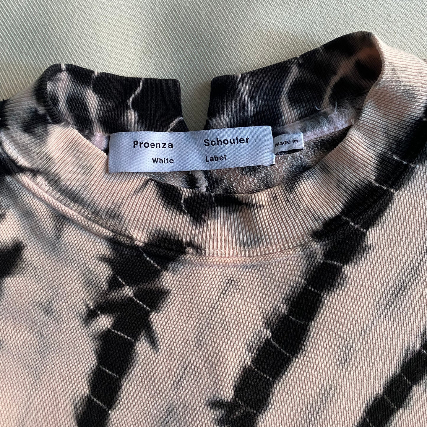 Proenza Schouler White Label Tie Die Sweatshirt in Pink, size XS