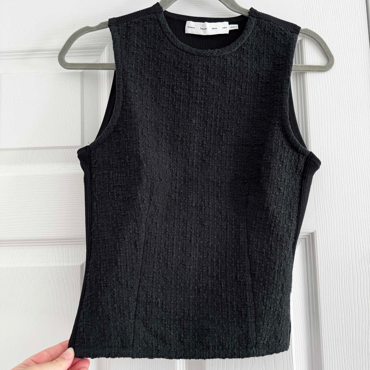 Proenza Schouler White Label "Hazel" Tweed Top in Black, size 2