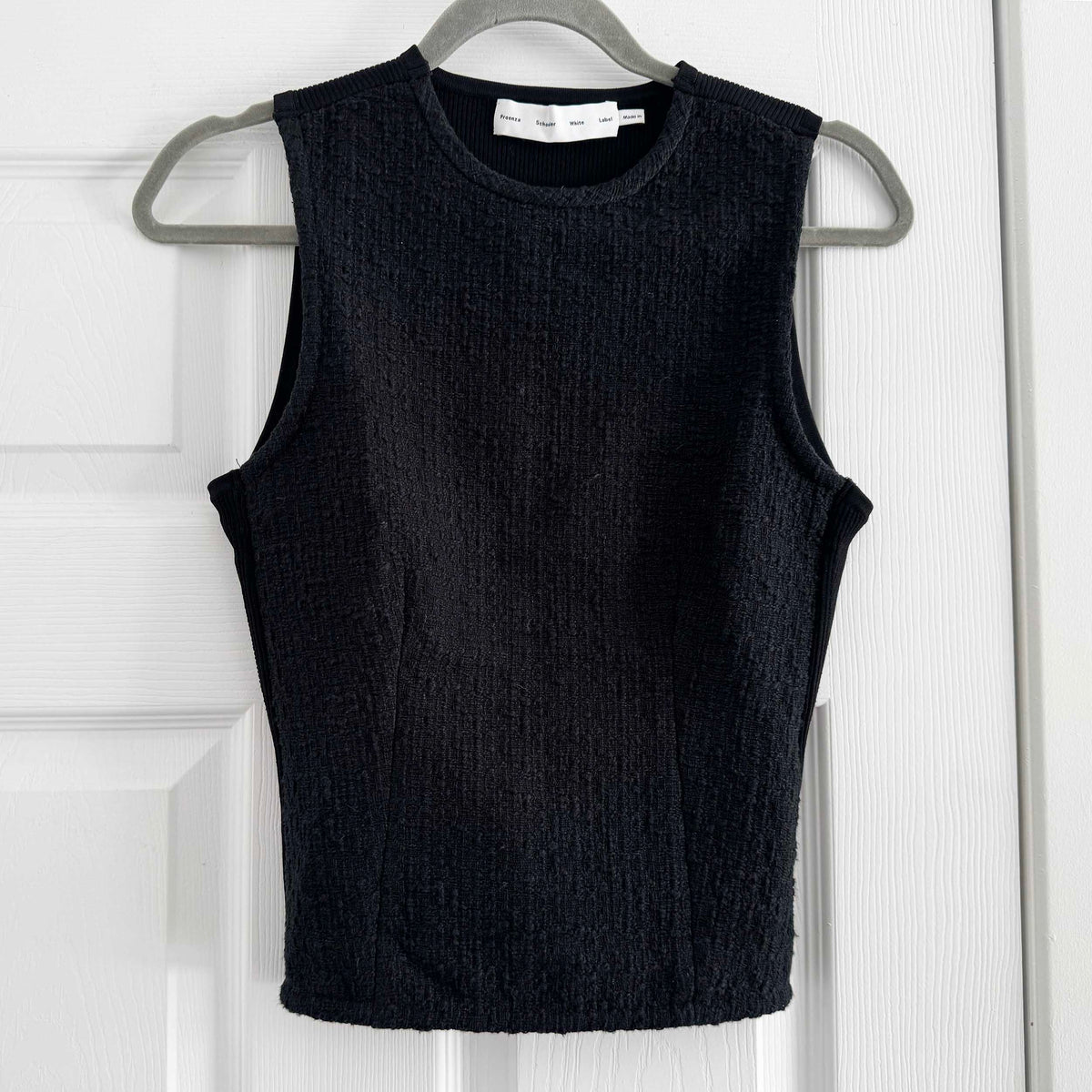 Proenza Schouler White Label "Hazel" Tweed Top in Black, size 2