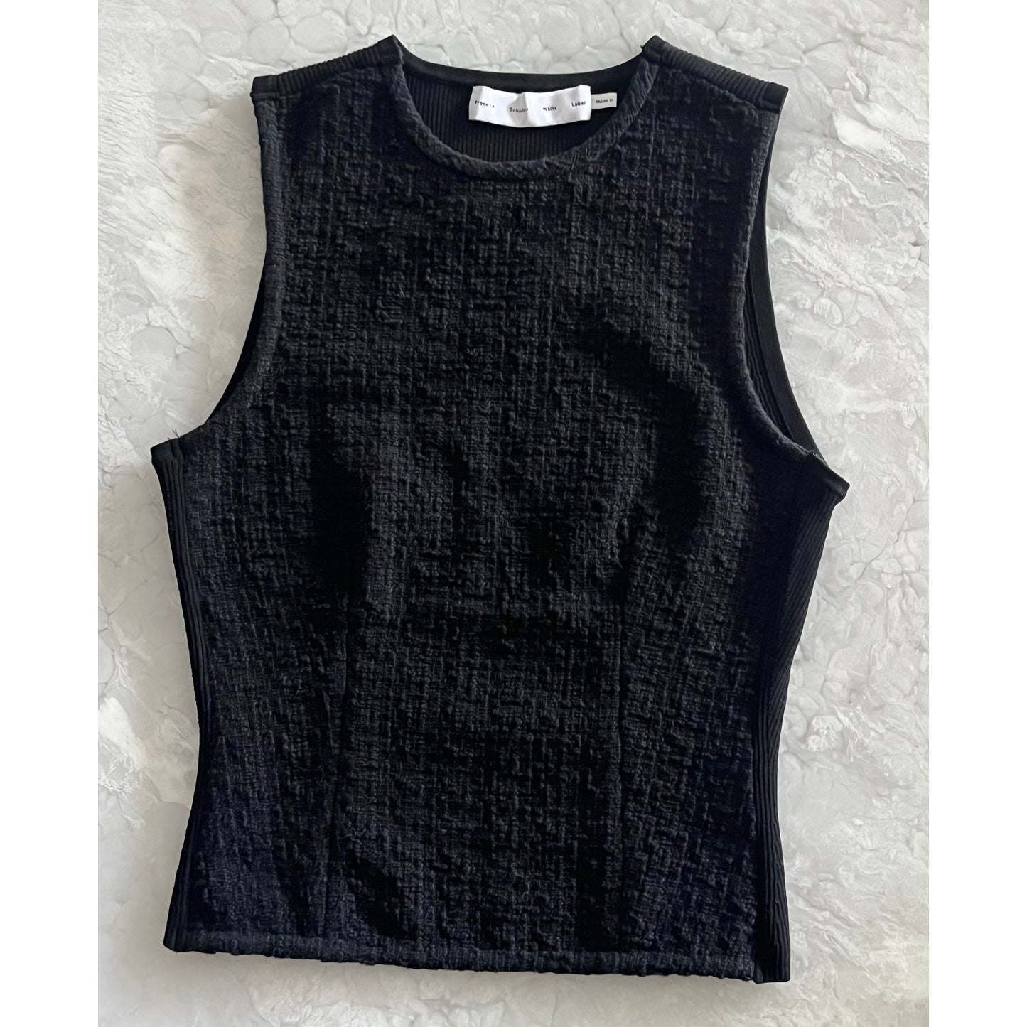 Proenza Schouler White Label "Hazel" Tweed Top in Black, size 2