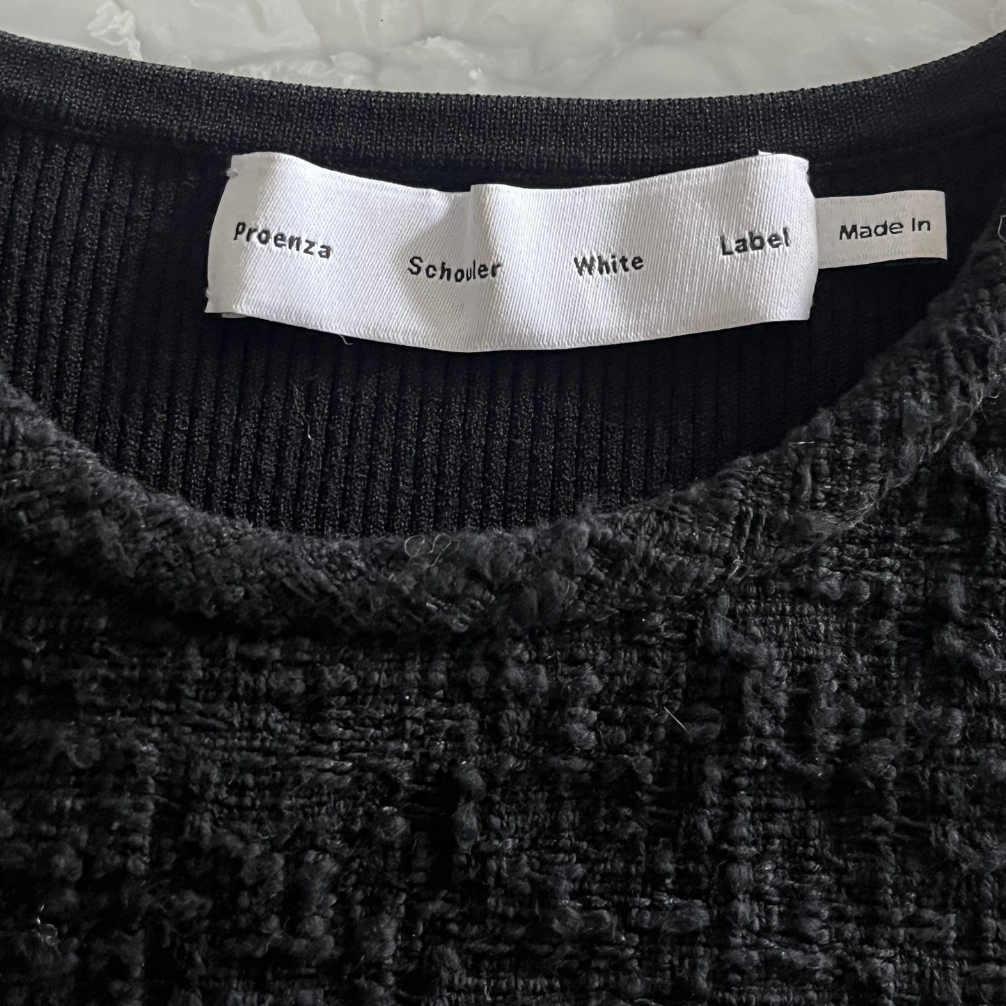 Proenza Schouler White Label "Hazel" Tweed Top in Black, size 2