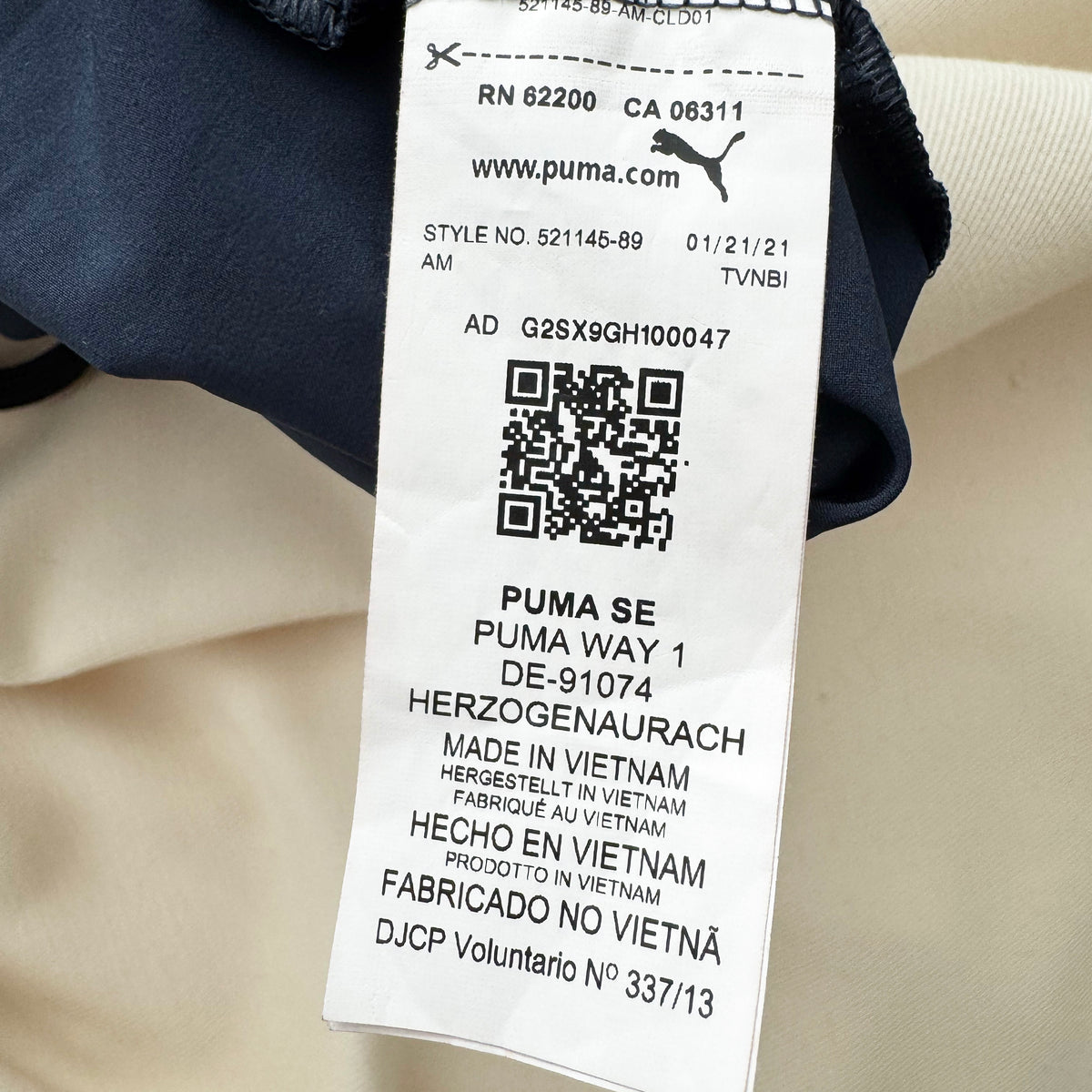 Goop x Puma "Windbreaker Training" Jumpsuit in Navy, size Large