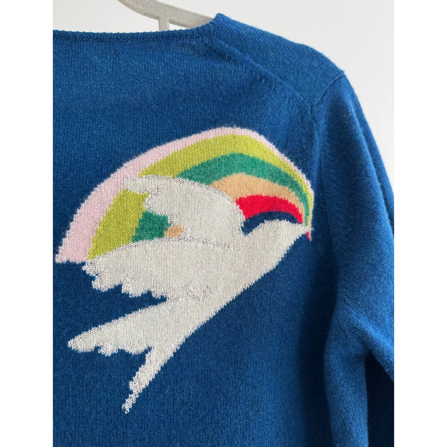 Queene & Belle Cashmere Sweater w Peace Dove, Fits size Small