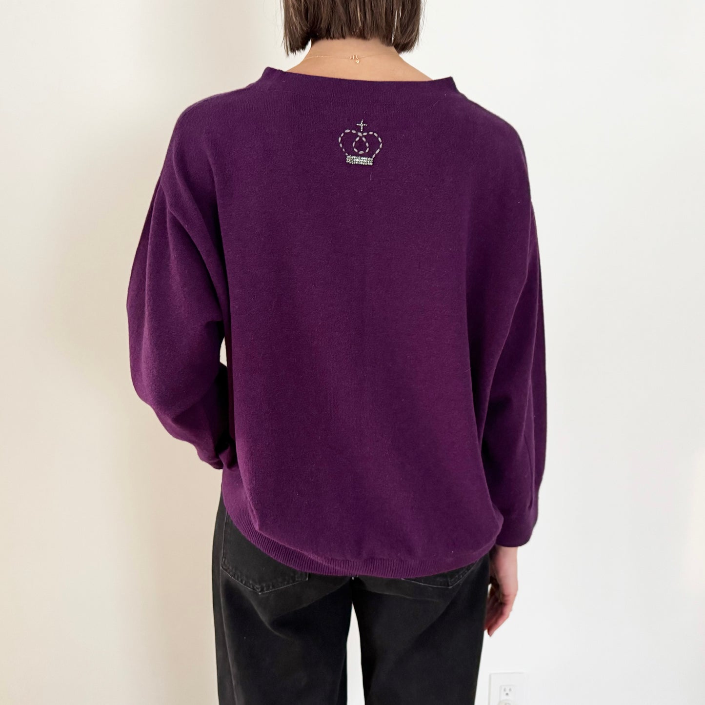 Queene and Belle Cashmere Sweater in Purple, size Medium