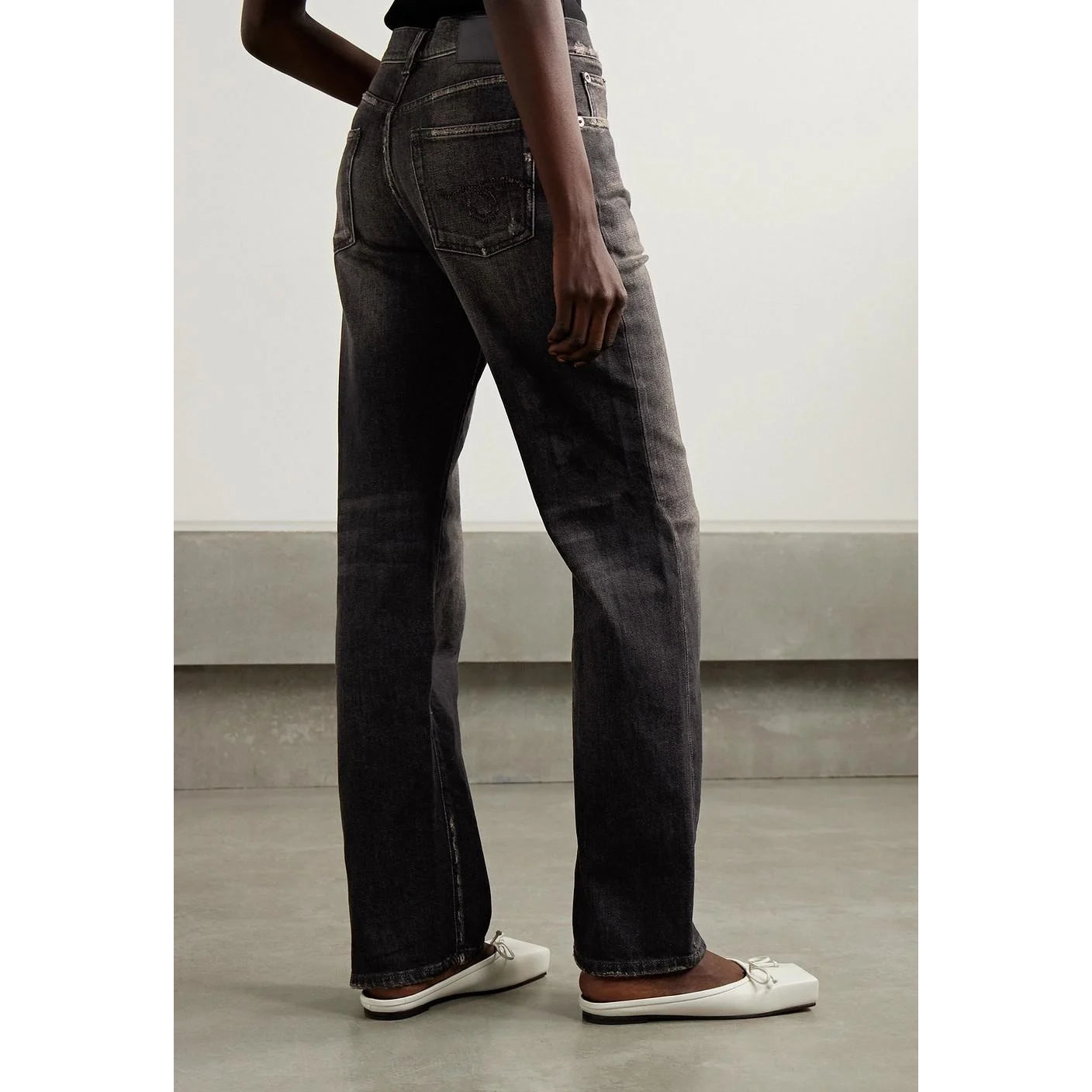 R13 "Alice" Straight Leg Jean in Abbey Black, size 28