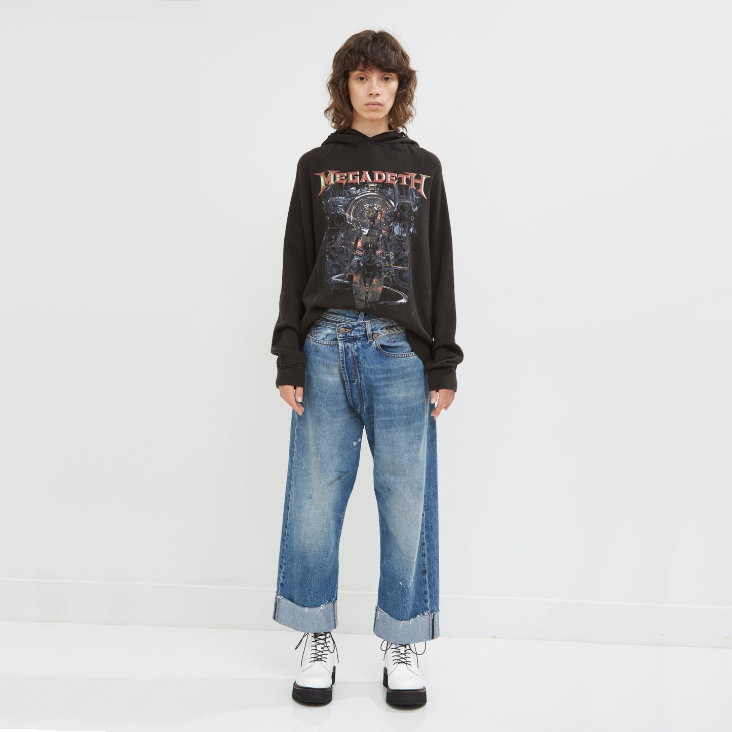 R13 Crossover Jeans in Jasper w Smudge, size 28 (fits 29)