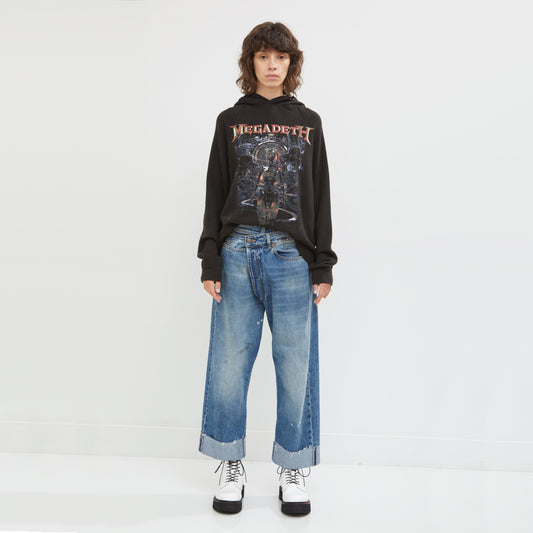 R13 Crossover Jean in Jasper w Smudge, size 26 (fits size 27)