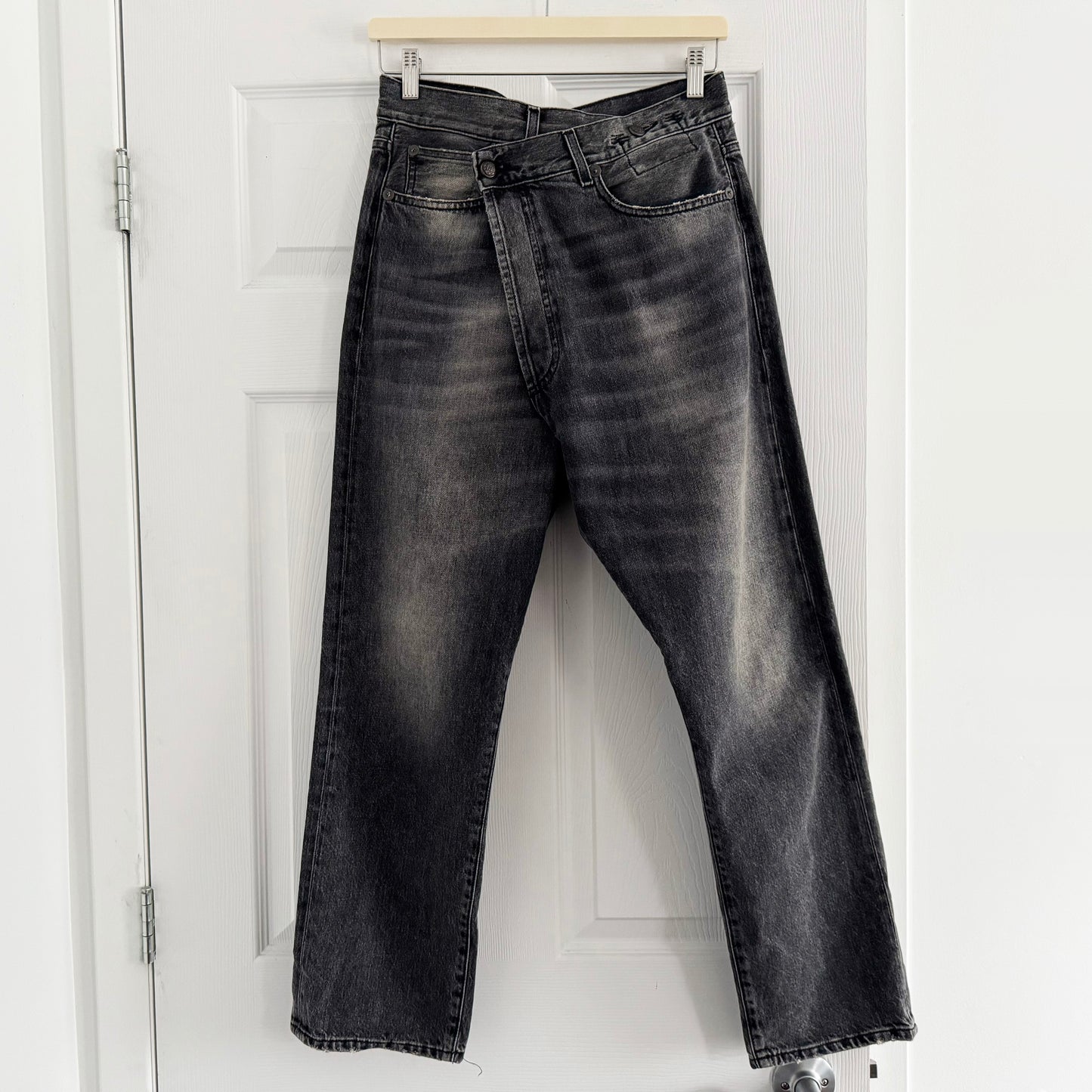R13 Crossover Jean in "Leyton Black", size 25 (fits like a 27)