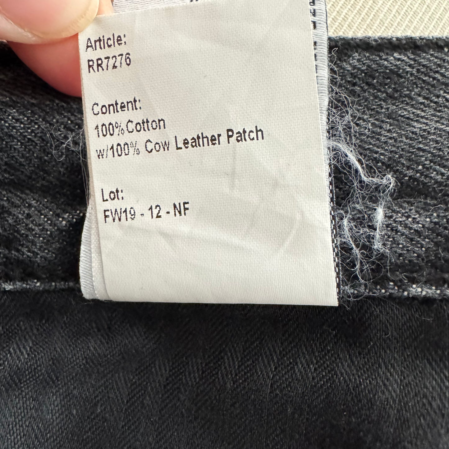 R13 Crossover Jean in "Leyton Black", size 25 (fits like a 27)