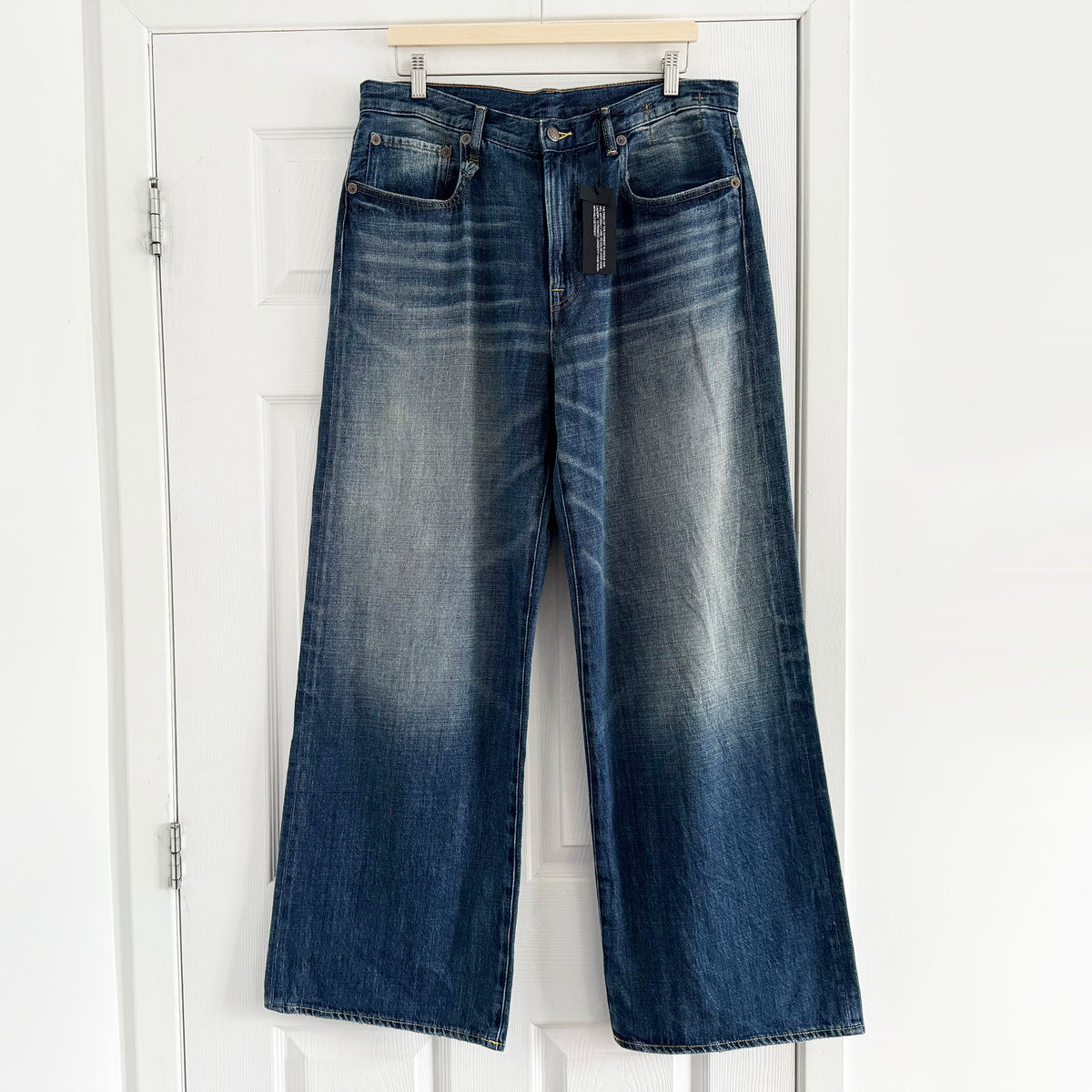 R13 D'Arcy Wide Leg Jeans in "Raine Blue", size 31