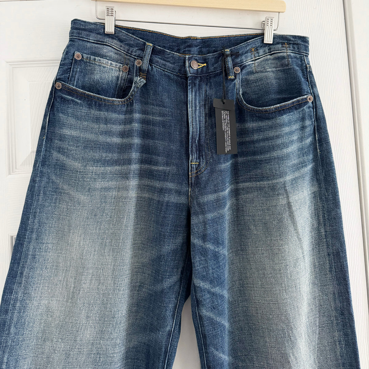 R13 D'Arcy Wide Leg Jeans in "Raine Blue", size 31