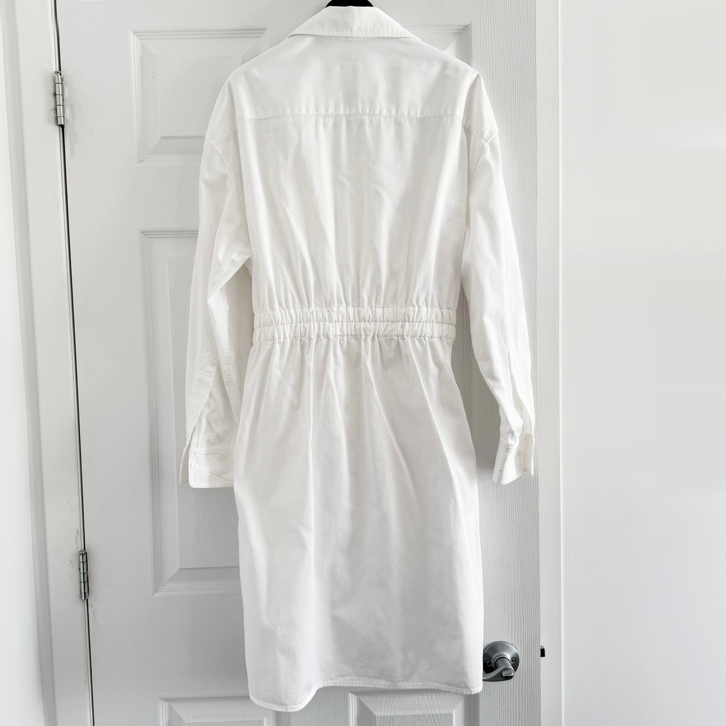 R13 Oversized Oxford Button Up Shirtdress in White, size Small
