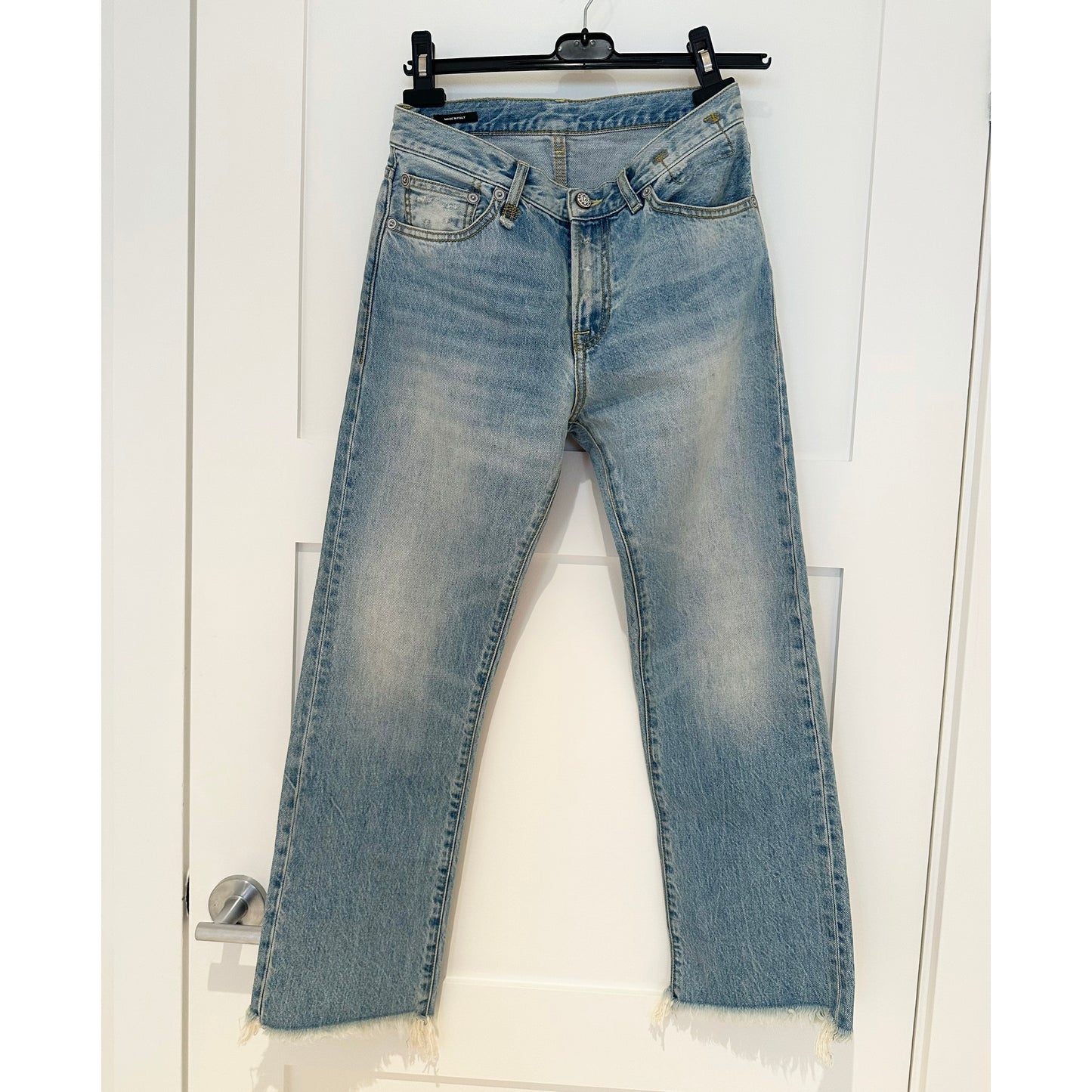 R13 "Bowie" Jeans in Tilly w Fray Hem, size 27