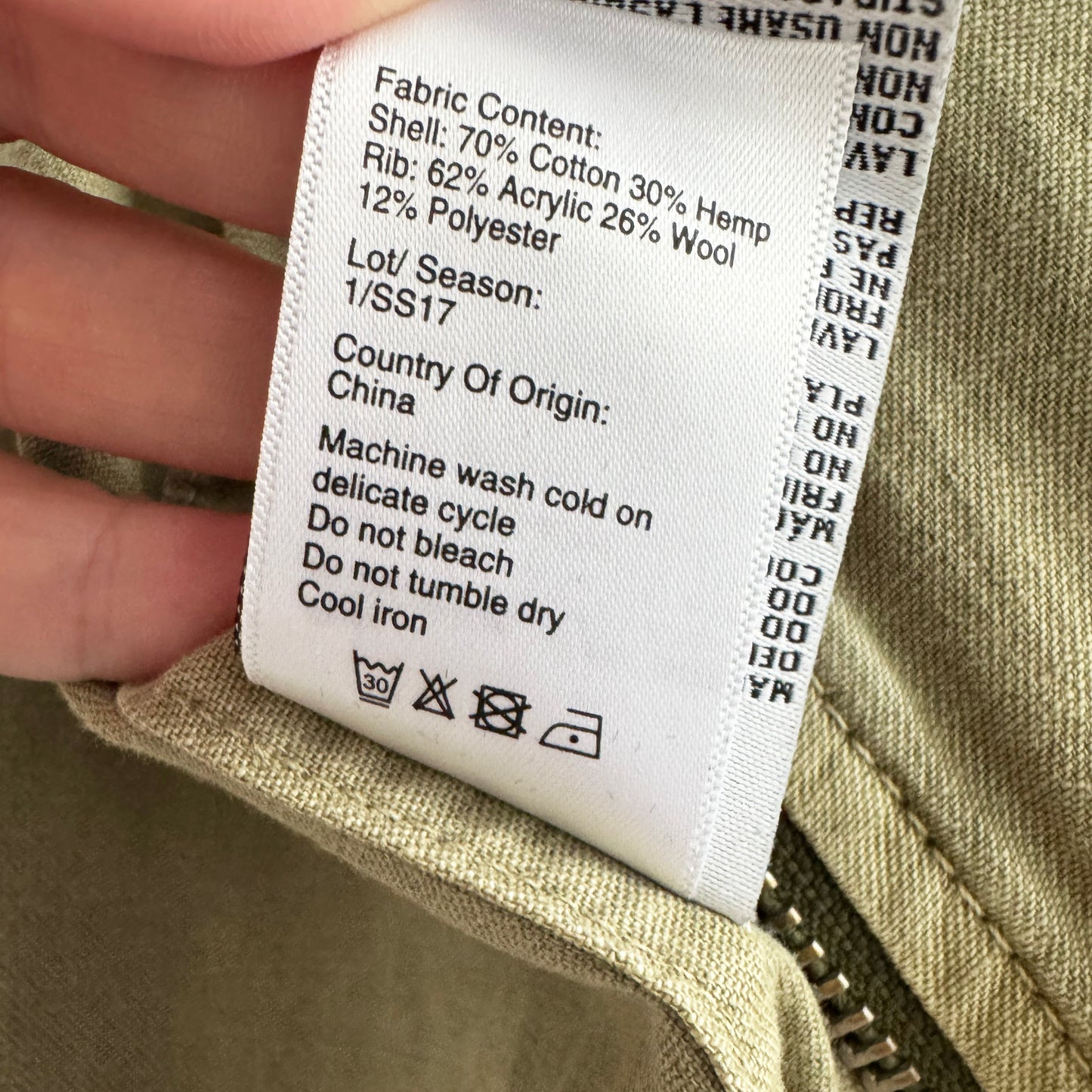 R13 Shrunken Bomber Jacket in Army Green, size Medium (fits S-M))