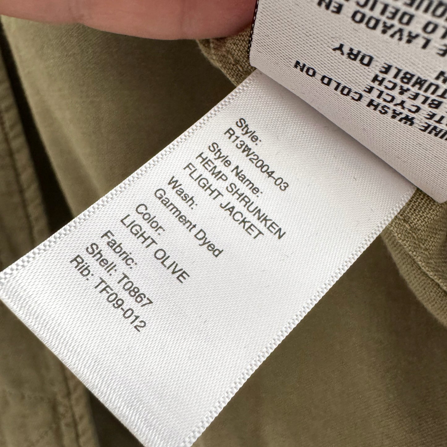 R13 Shrunken Bomber Jacket in Army Green, size Medium (fits S-M))