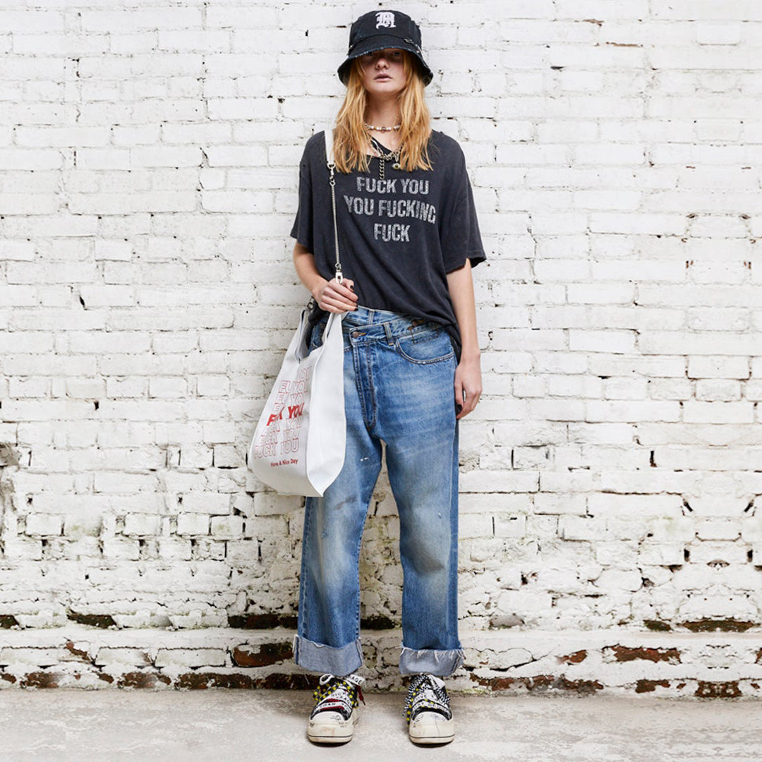 R13 Crossover Jeans in Jasper w Smudge, size 28 (fits 29)