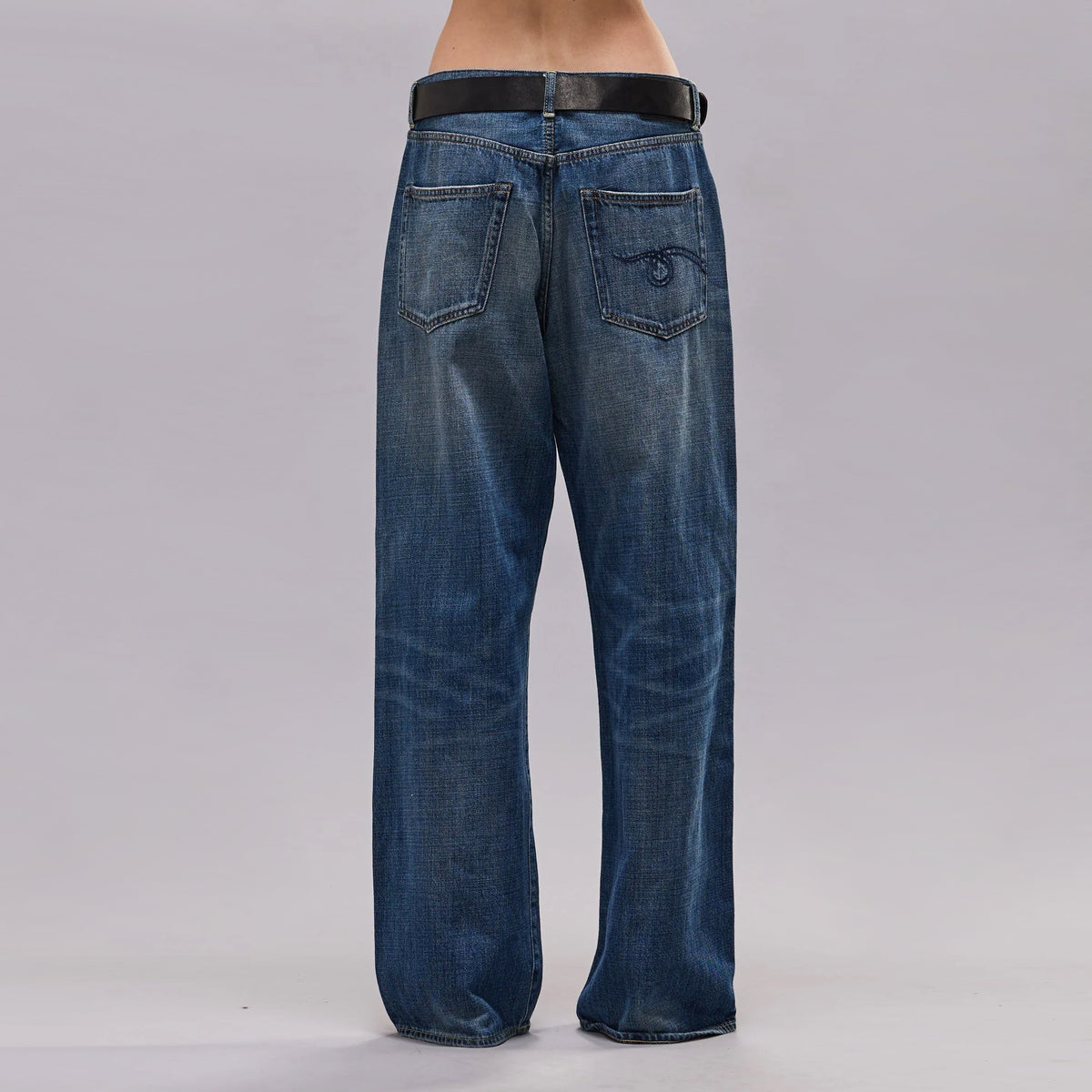 R13 D'Arcy Wide Leg Jeans in "Raine Blue", size 31