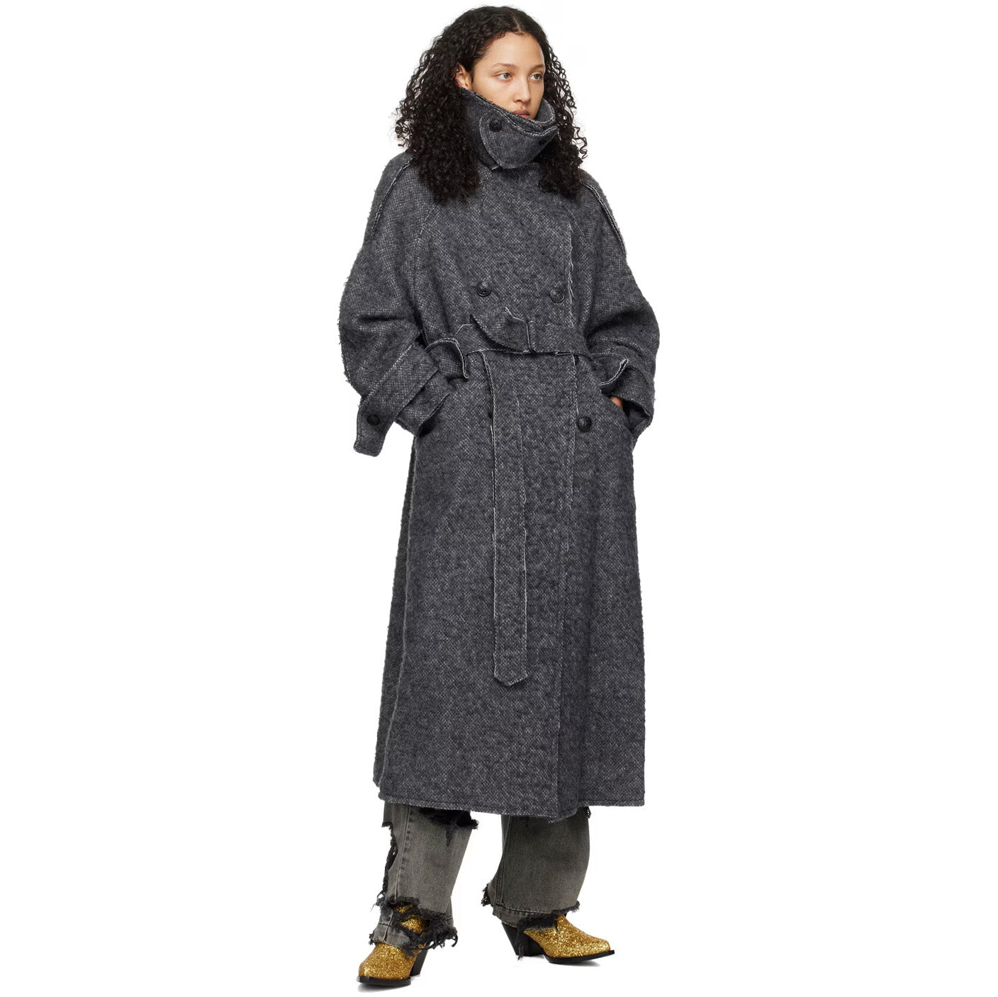 R13 Western Boots in Gold Sequin, size 41