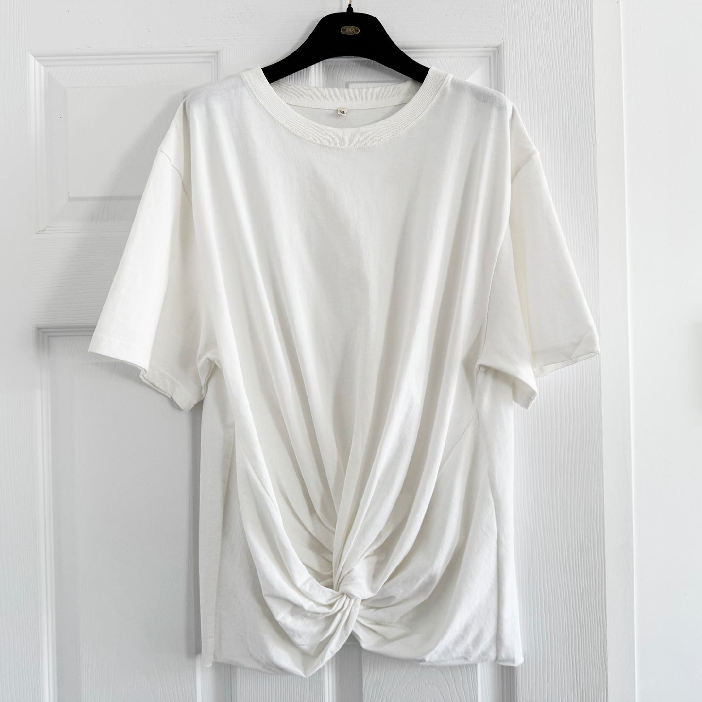 R13 Twist Front Tee Shirt in White, size Medium